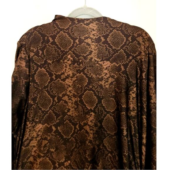 Good American Python Dress  Long-Sleeve Funnel-Neck Satin Midi Sexy Sz 2XL - Picture 6 of 15